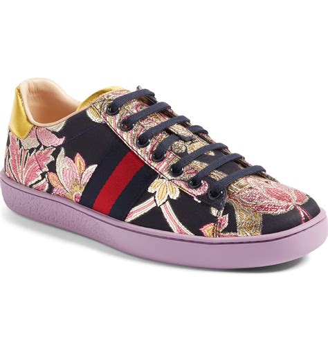 gucci sneaker imperfection floral ace|Gucci ace sneakers gg print.